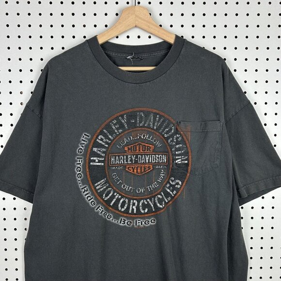 Harley Davidson Motorcycle Biker T Shirt XL Gray Las Vegas Nevada Pocket Graphic - Picture 1 of 6